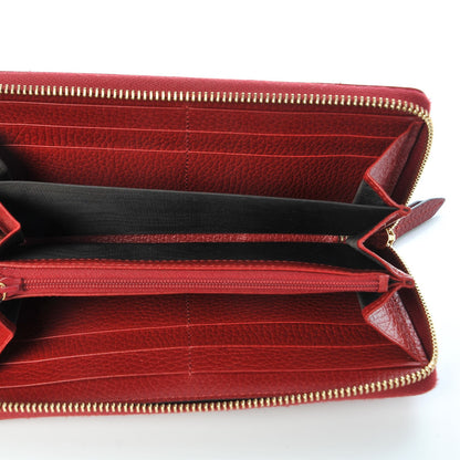 Gucci Dollar Calfskin GG Marmont Zip Around Wallet Hibiscus Red 5 of 8