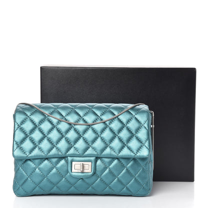 Chanel Metallic Calfskin Quilted Snake Chain 2.55 Reissue Flap Turquoise 15 of 15