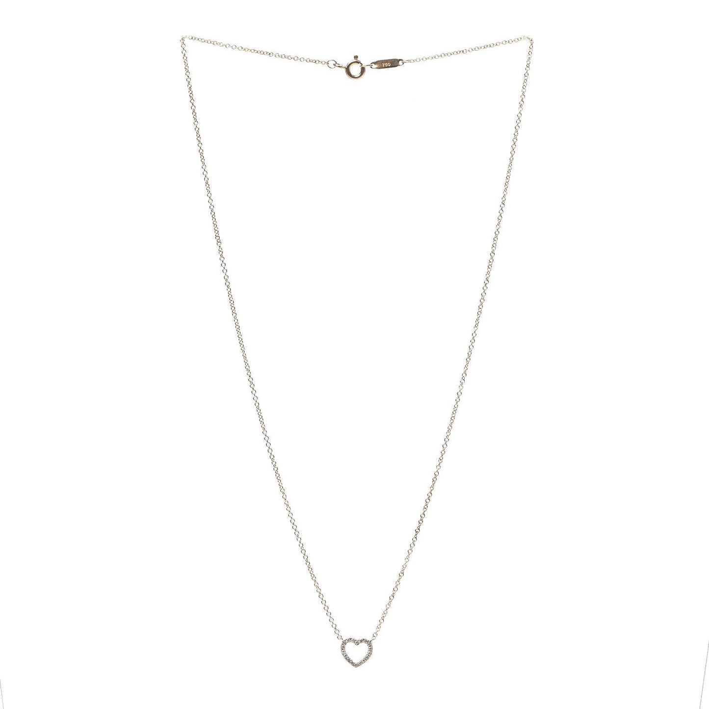 18K Rose Gold Diamond Metro Heart Pendant Necklace