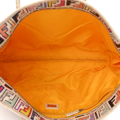 Fendi Zucca Spalmati FF Multicolor Medium Roll Tote Multicolor White 5 of 12