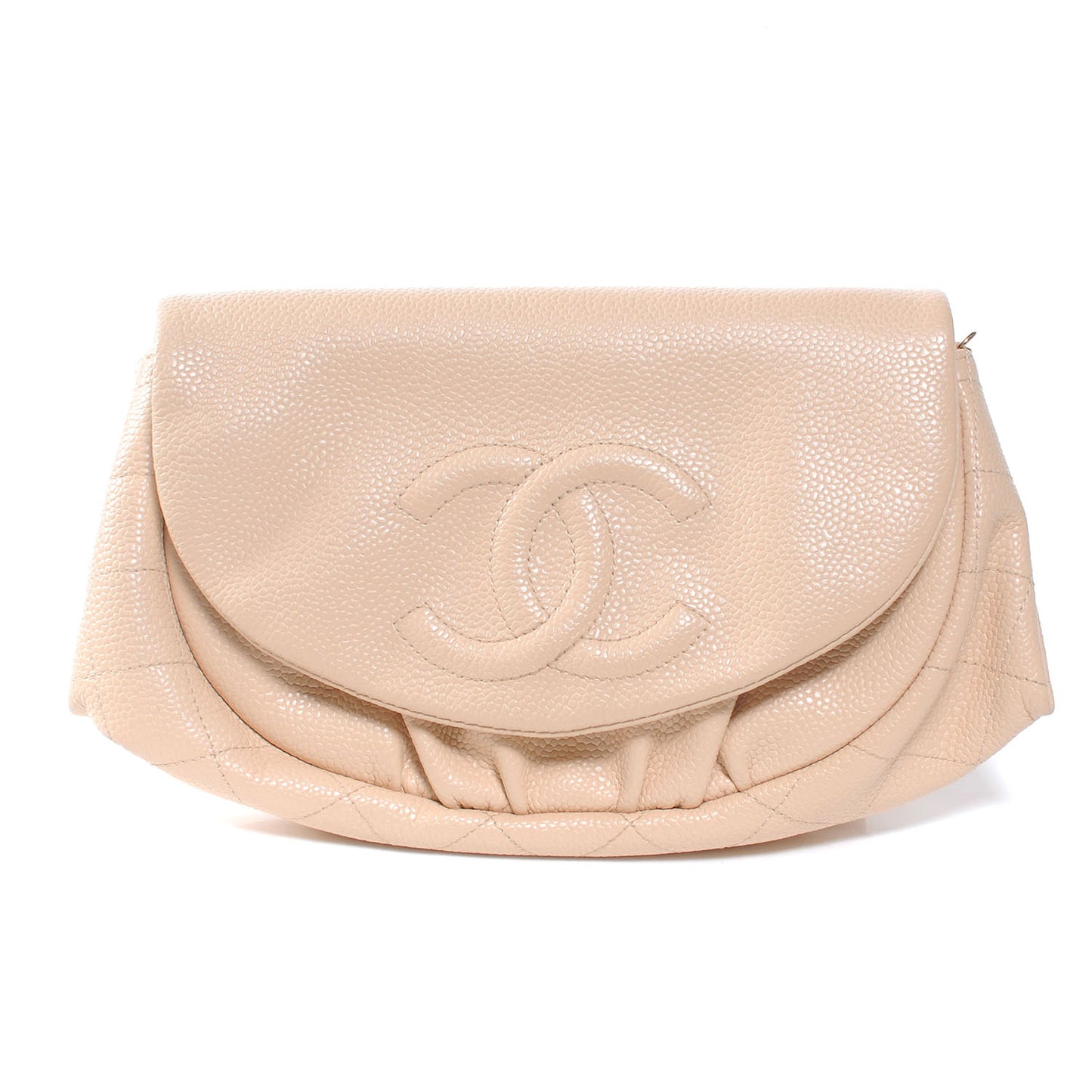 Caviar Half Moon Wallet On Chain Bag Beige