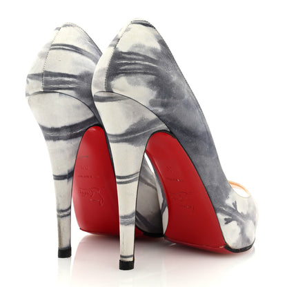 Christian Louboutin Suede Woodstock Very Prive 120 Pumps 39 Black Grey 4 of 9