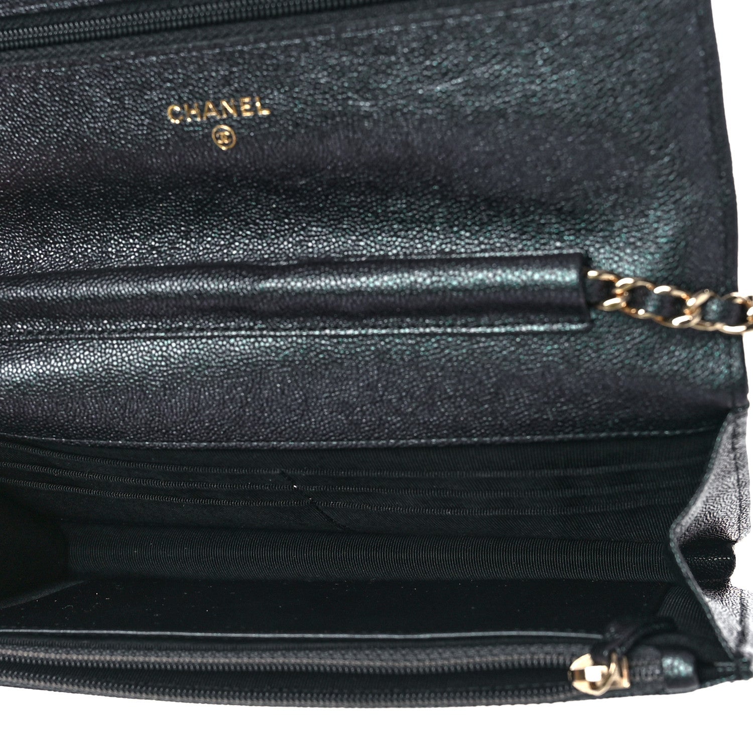 Chanel Iridescent Caviar Quilted Wallet On Chain WOC Black 5 of 11