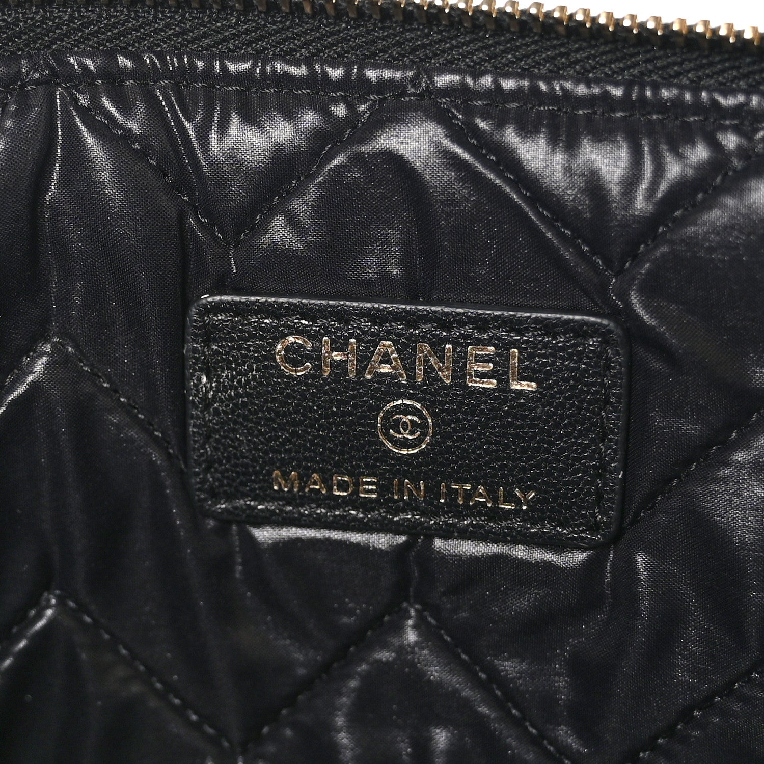 Chanel Sheepskin Chevron Quilted Large Vintage Mademoiselle Cosmetic Case Anthracite 6 of 9