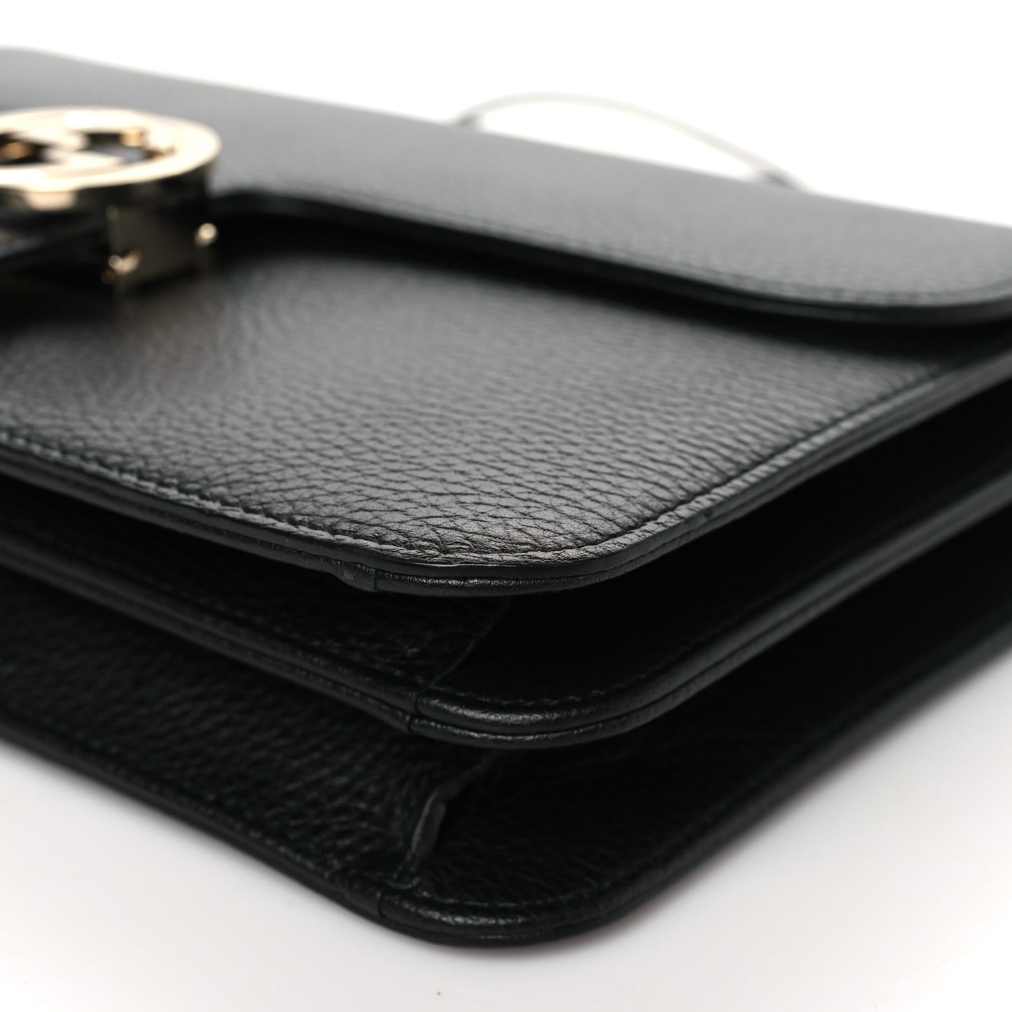 Dollar Calfskin Interlocking G Shoulder Bag Black