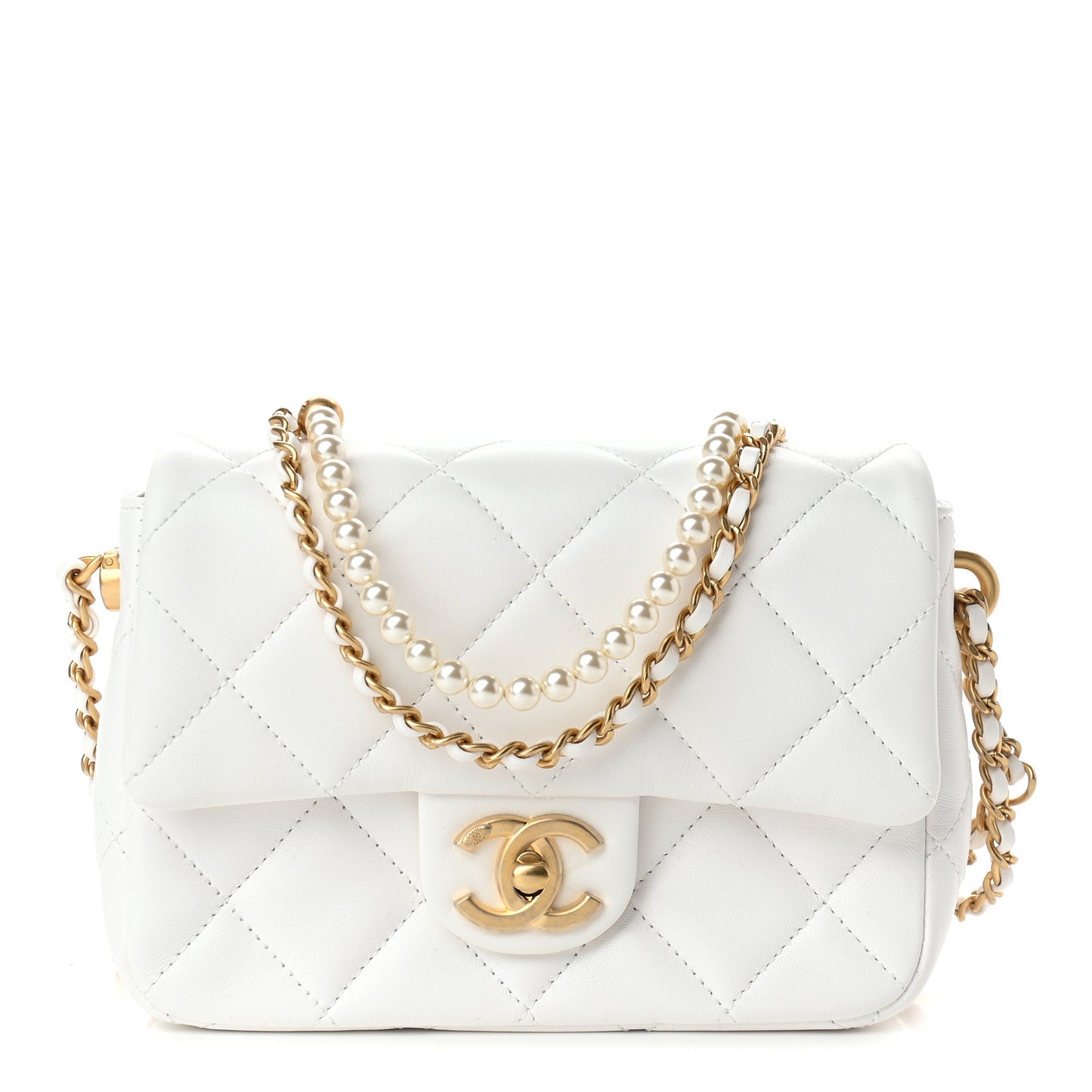 Lambskin Quilted Mini My Perfect Flap White