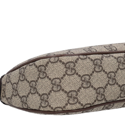 Gucci GG Supreme Monogram Textured Dollar Calfskin Small Ophidia Hobo Beige Ebony New Acero 9 of 10