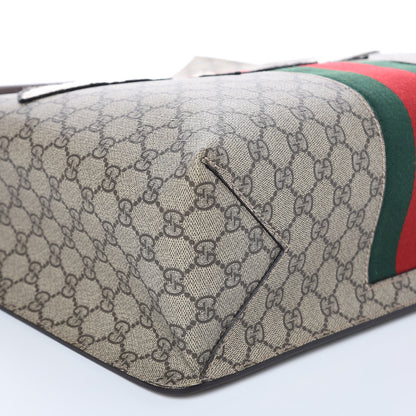Gucci GG Supreme Monogram Web Animalier Bee Vertical Tote Brown 8 of 9