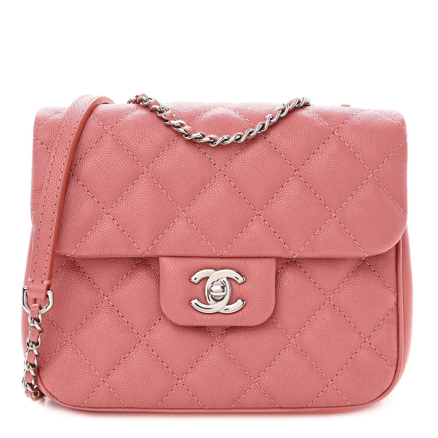 Caviar Quilted Small Urban Companion Flap Pink