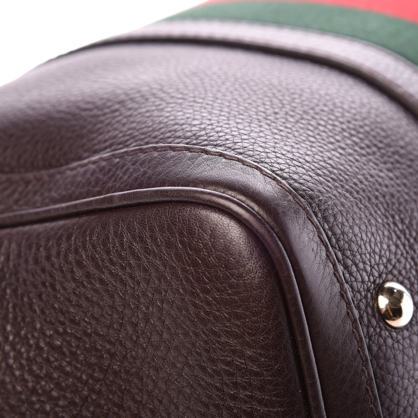 Calfskin Vintage Web Medium Boston Dark Brown