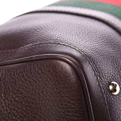 Gucci Calfskin Vintage Web Medium Boston Dark Brown 10 of 11
