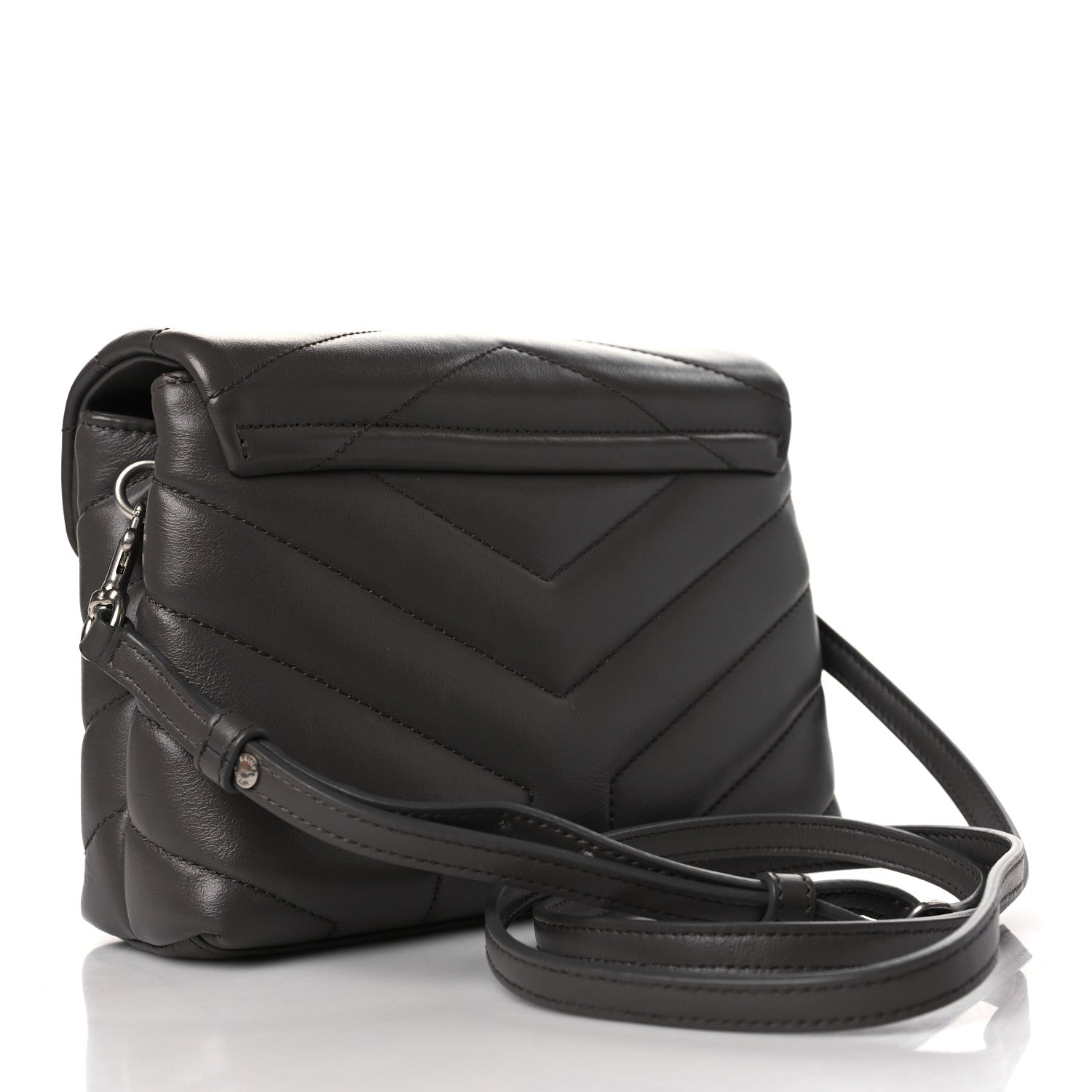 Saint Laurent SAINT LAURENT Calfskin Y Quilted Monogram Toy Loulou Crossbody Bag Earth 3 of 9
