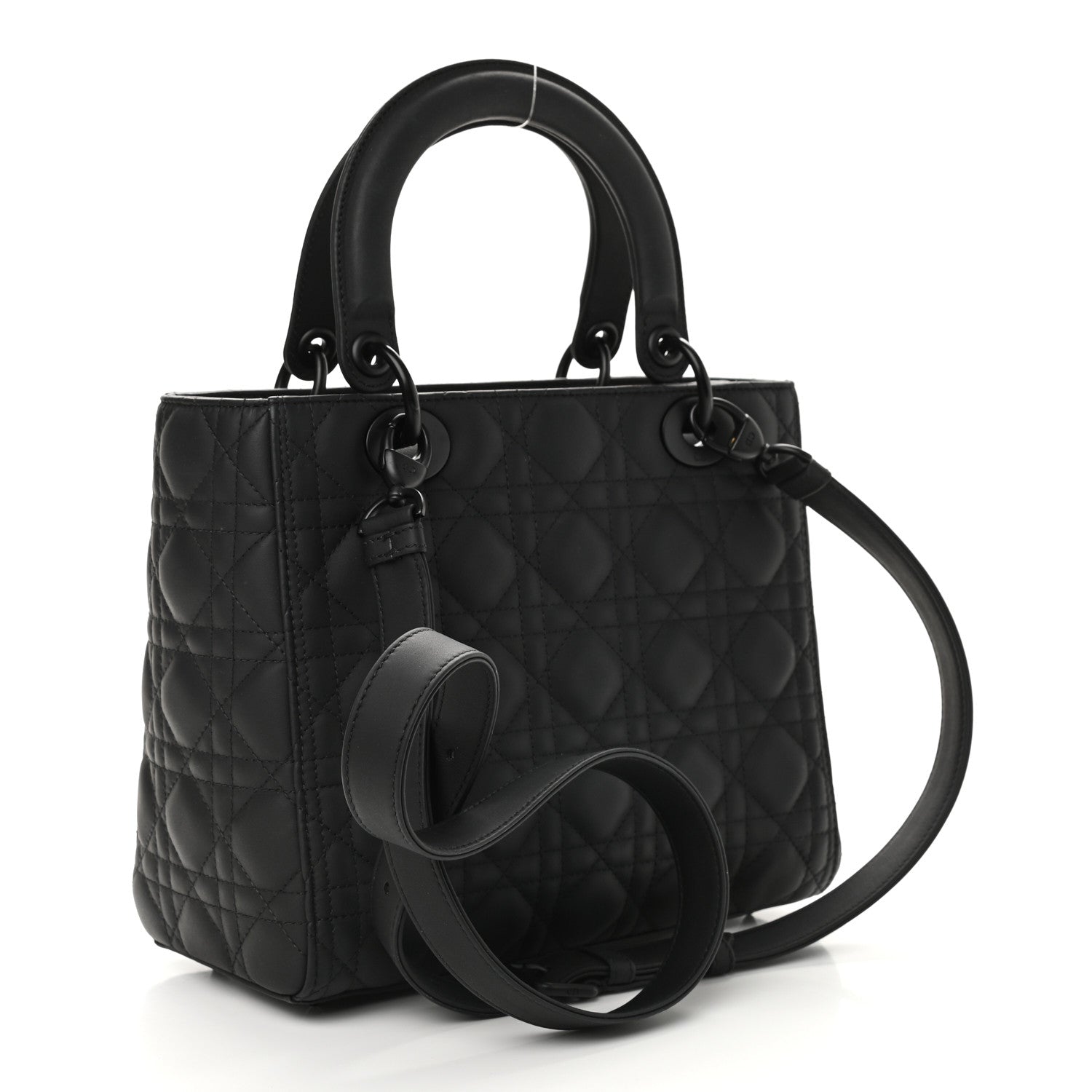 Christian Dior Ultra Matte Calfskin Cannage Medium Lady Dior Black 3 of 8