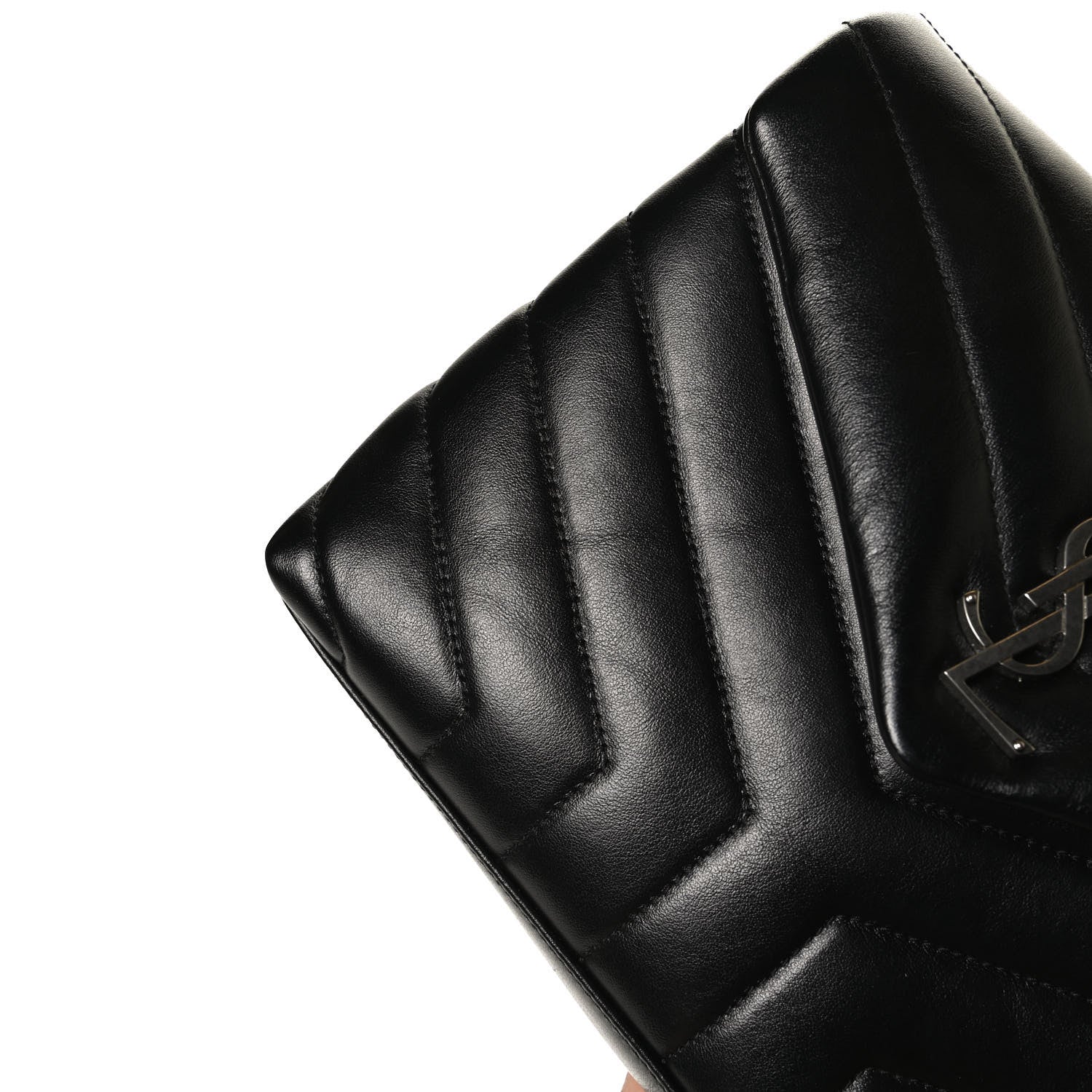 Saint Laurent Calfskin Y Quilted Monogram Small Loulou Chain Satchel Black 12 of 13