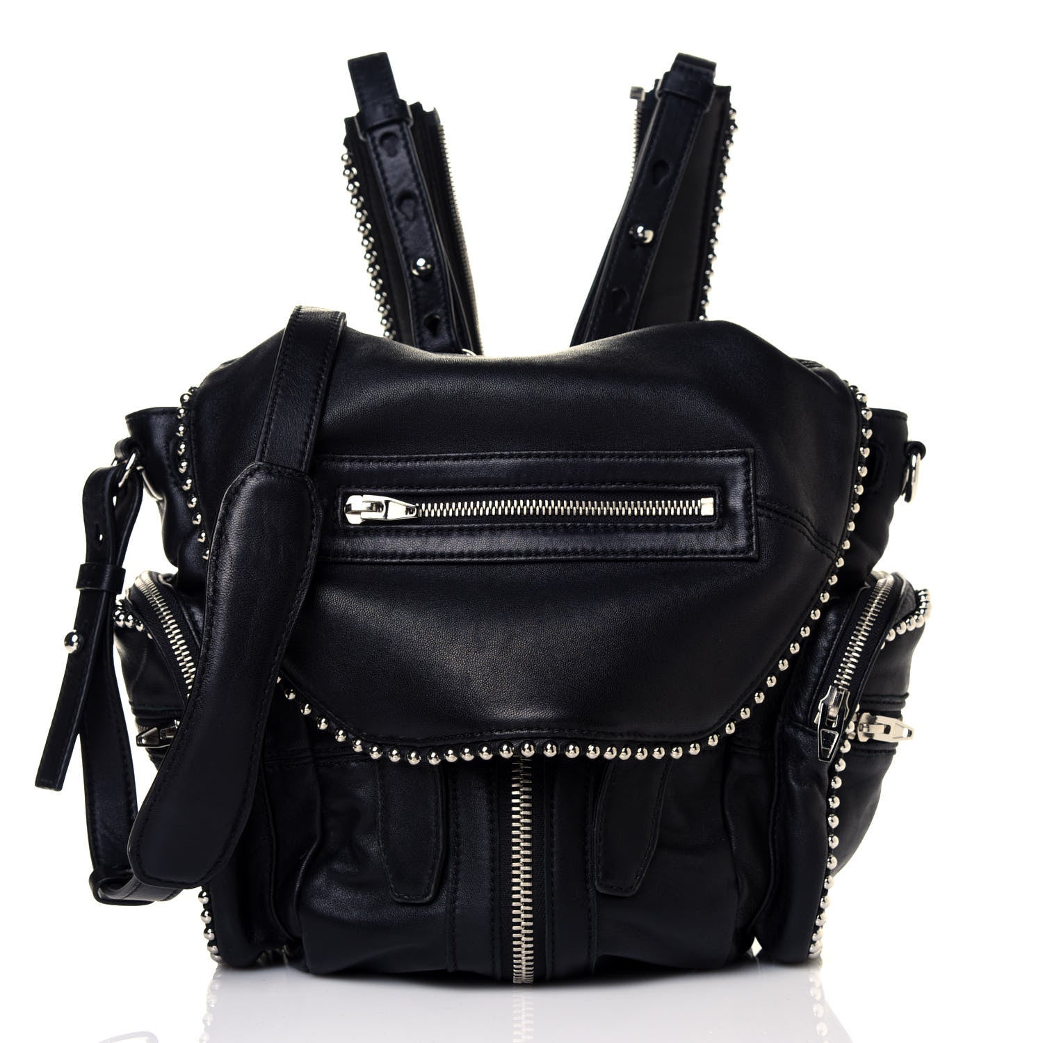 Alexander Wang Lambskin Studded Mini Marti Convertible Backpack Black Rhodium Hardware 1 of 10