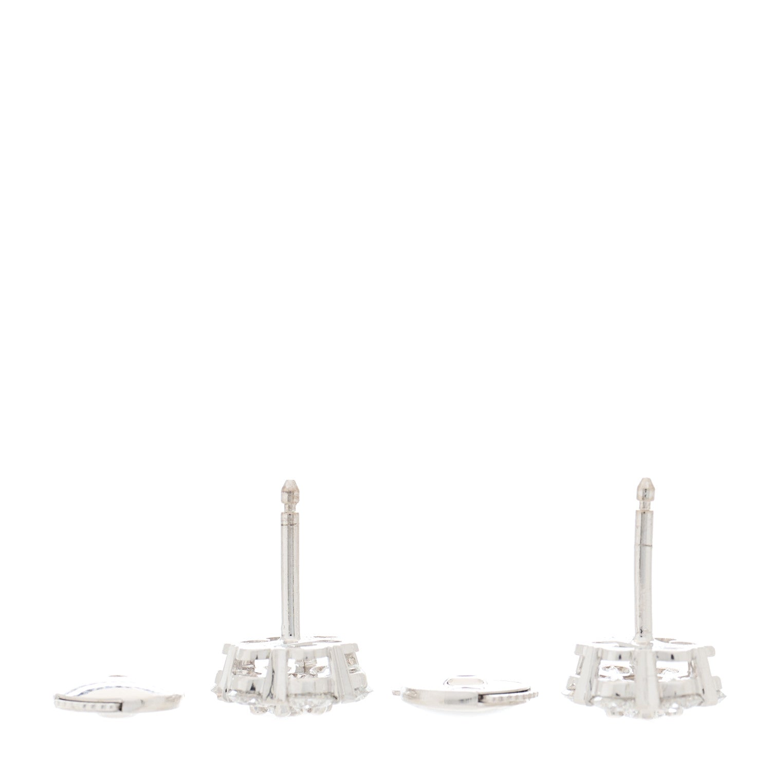 Van Cleef & Arpels 18K White Gold Diamond Fleurette Earrings 3 of 5