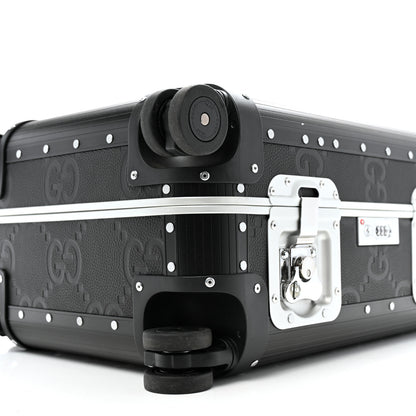 Gucci Aluminum GG Piuma Calfskin Jumbo GG Embossed Porter Cabin Plus Trolley Black 9 of 11