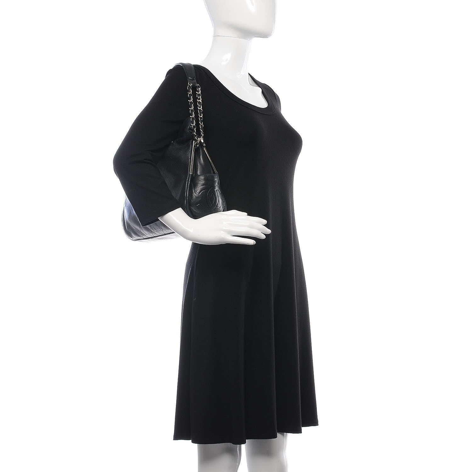 Chanel Lambskin Stitched Medium Ultimate Soft Tote Black 2 of 8