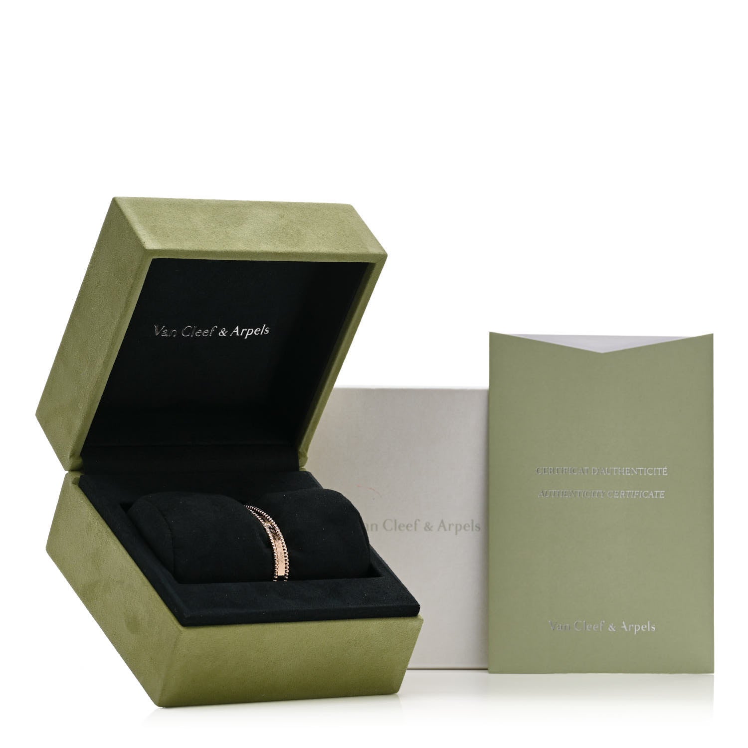 Van Cleef & Arpels 18K Rose Gold Perlee Signature Bangle Bracelet S 4 of 4
