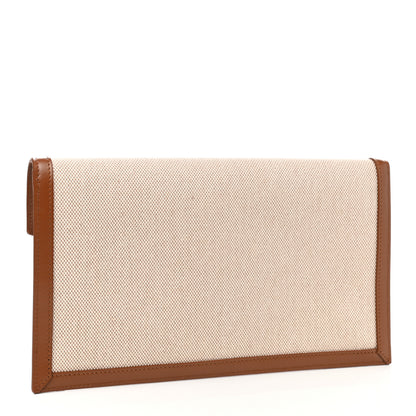Saint Laurent Canvas Uptown Pouch Natural Beige Brick 3 of 8