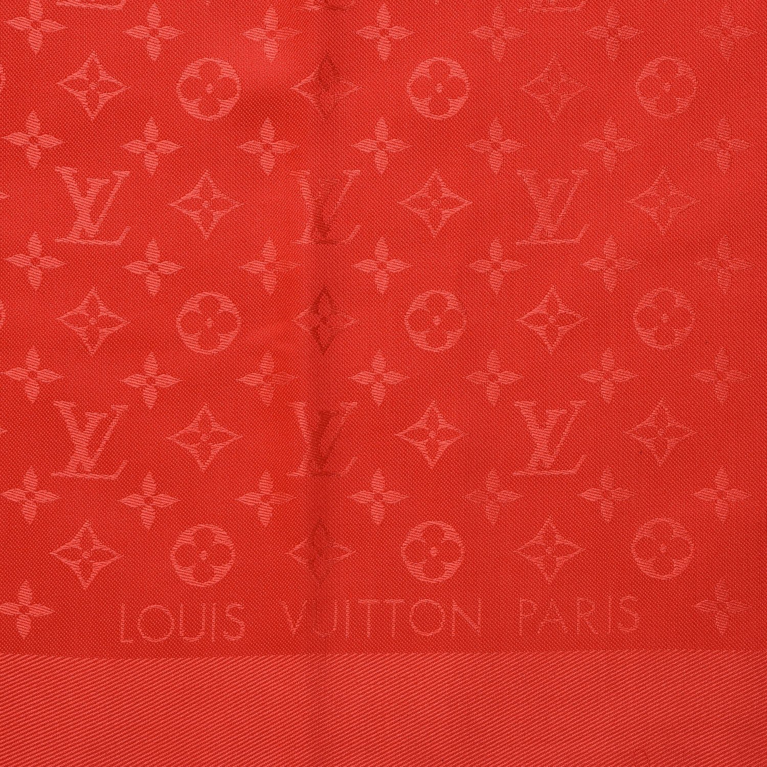 Louis Vuitton Silk Wool Monogram Shawl Coquelicot 3 of 5