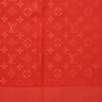Louis Vuitton Silk Wool Monogram Shawl Coquelicot 3 of 5