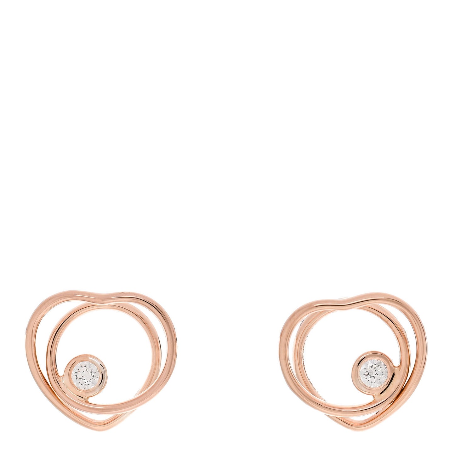 18K Rose Gold Diamond TPM Vertige Coeur Earrings