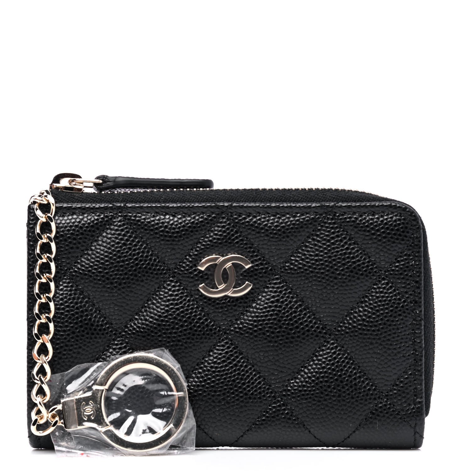 Chanel Caviar Quilted Zipped Key Holder Case Black 1 of 5