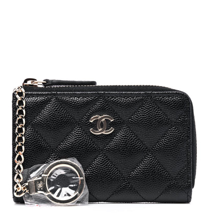 Chanel Caviar Quilted Zipped Key Holder Case Black 1 of 5
