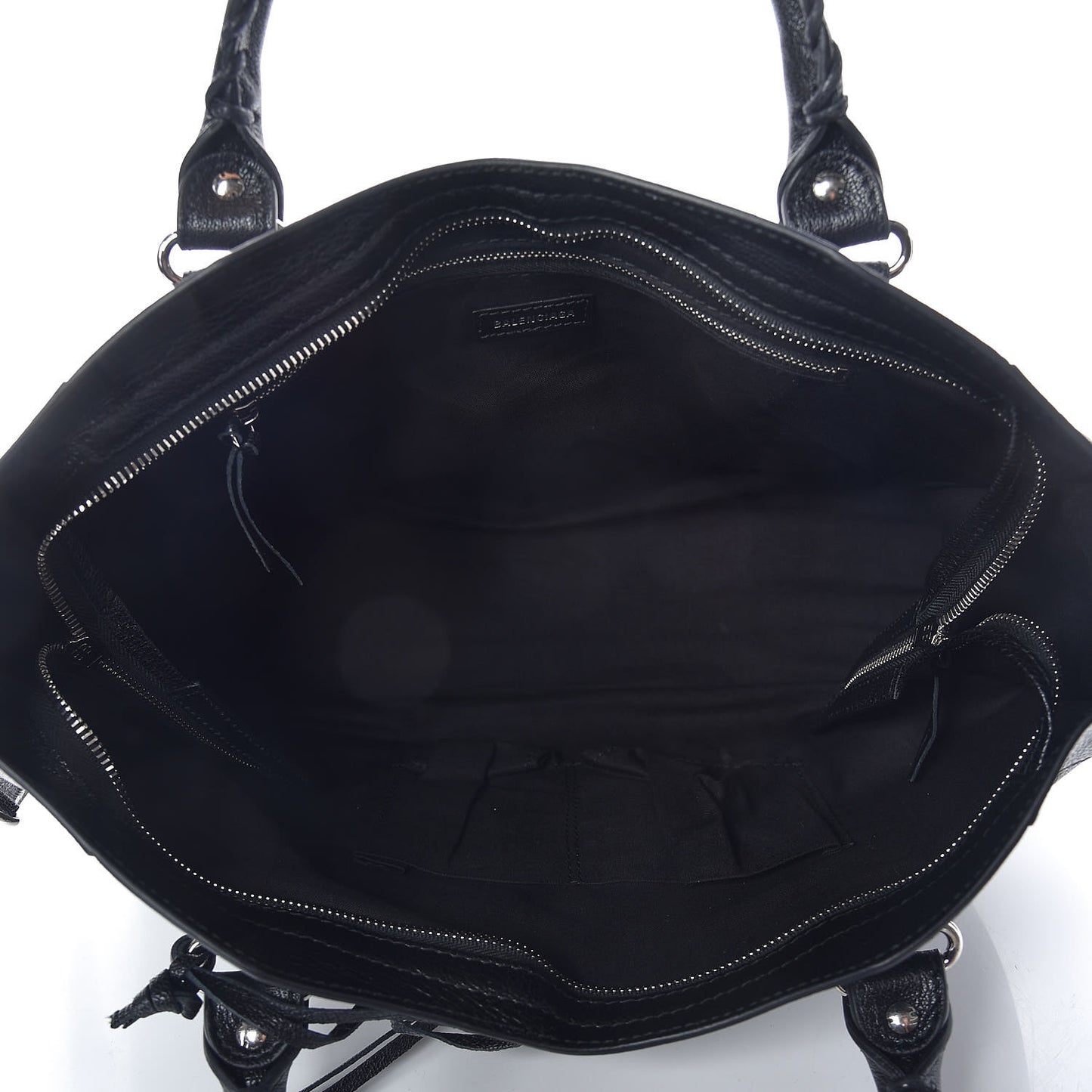Chevre Silver Metallic Edge Hardware City Black