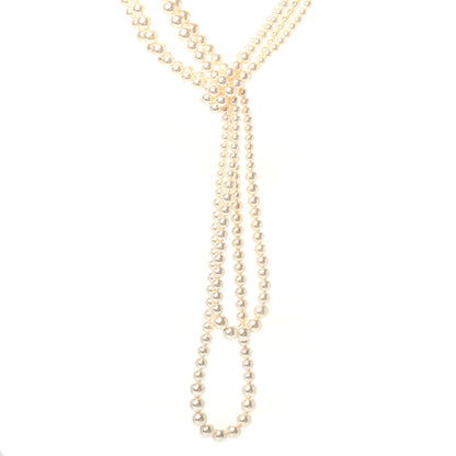 Chanel Pearl CC Multi Strand Long Necklace Light Gold 1 of 4