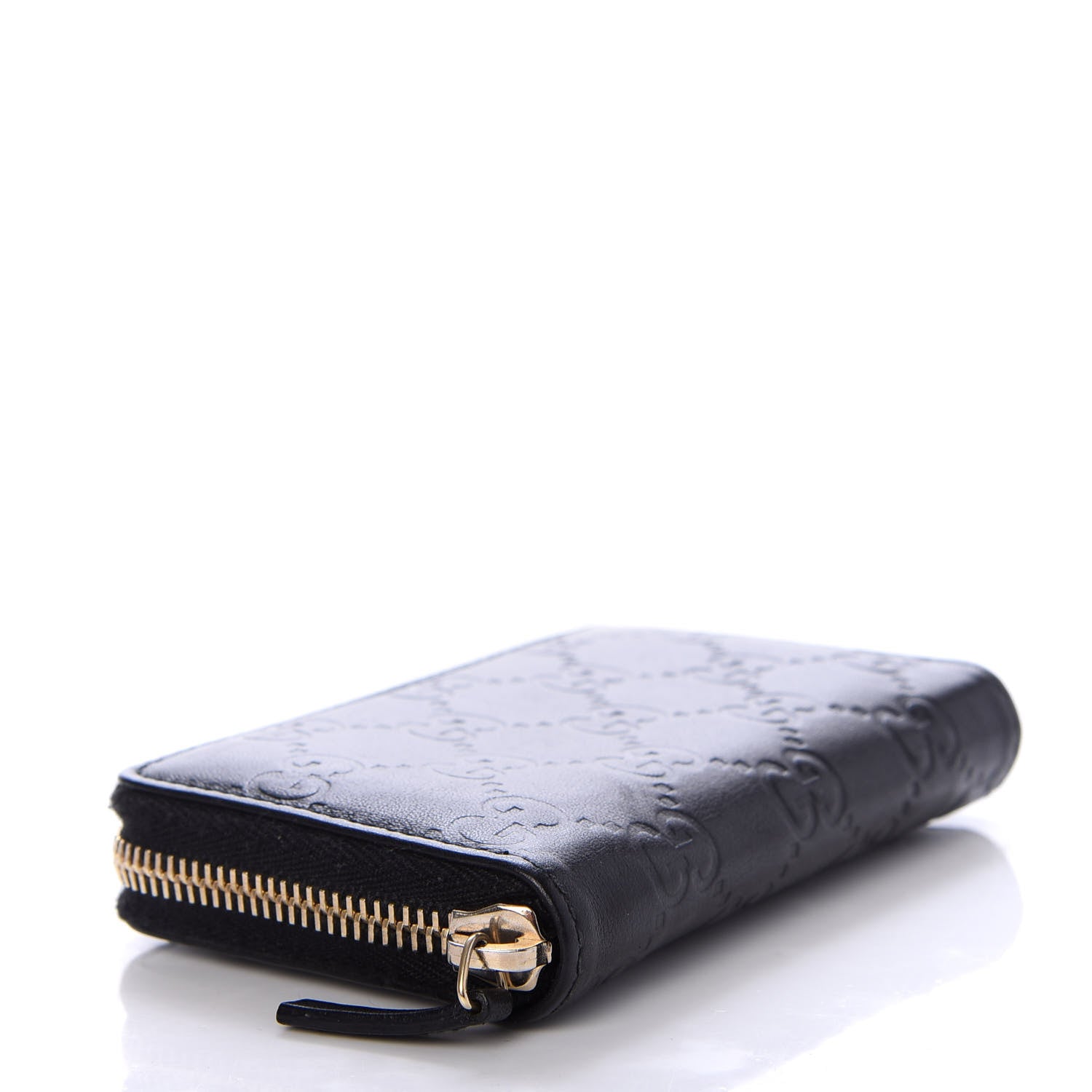 Gucci Guccissima Zip Around Card Case Black 4 of 8