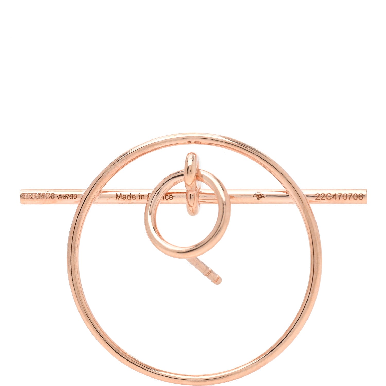 Hermes 18K Rose Gold PM Loop Earrings 4 of 4