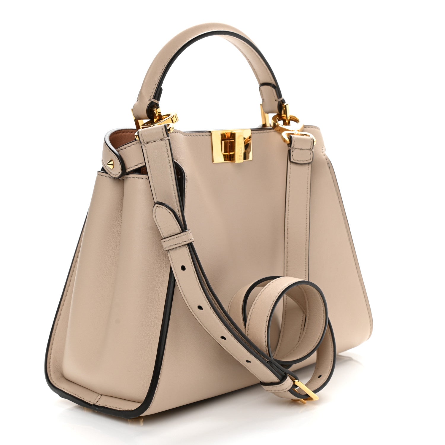 Fendi Vitello Tahiti Burro Medium Peekaboo Iconic Essentially Satchel Nuvola Rosa Bourbon 3 of 13