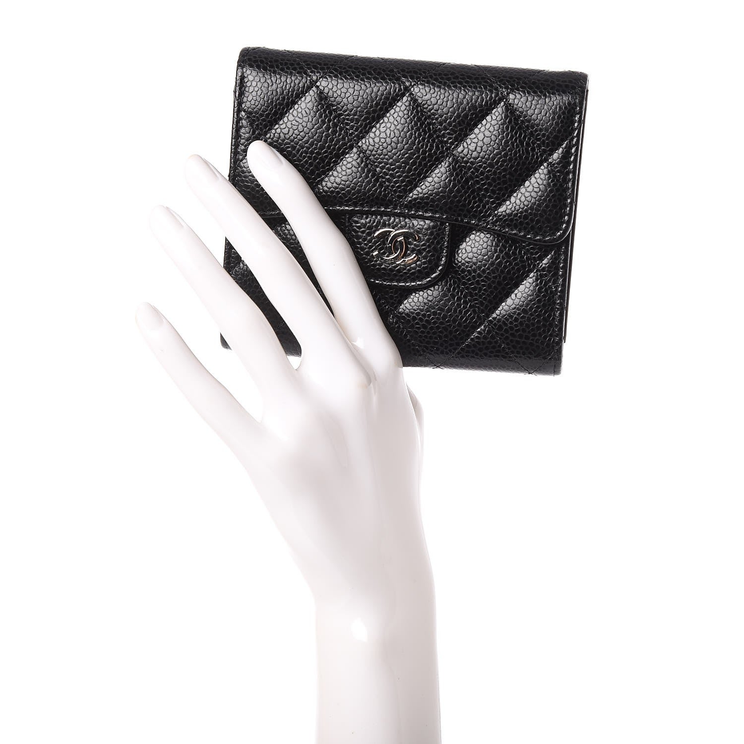 Chanel Caviar Quilted Compact Flap Wallet Black 2 of 8