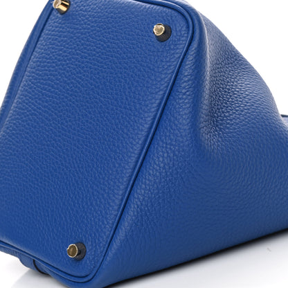 Hermes Taurillon Clemence Picotin Lock 18 PM Bleu Electrique 10 of 11