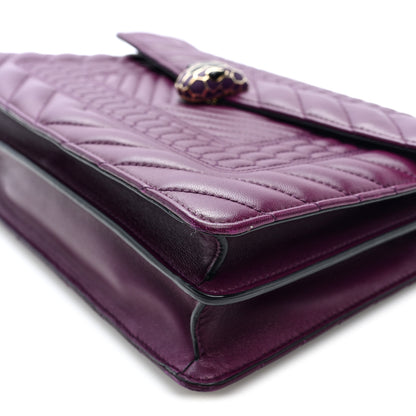 Bulgari Nappa Quilted Serpenti Forever Shoulder Bag Plum 10 of 10