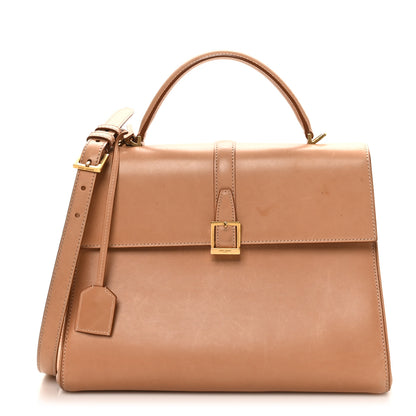 Saint Laurent Shiny Calfskin Le Fermoir Top Handle Bag Vintage Brown 1 of 10