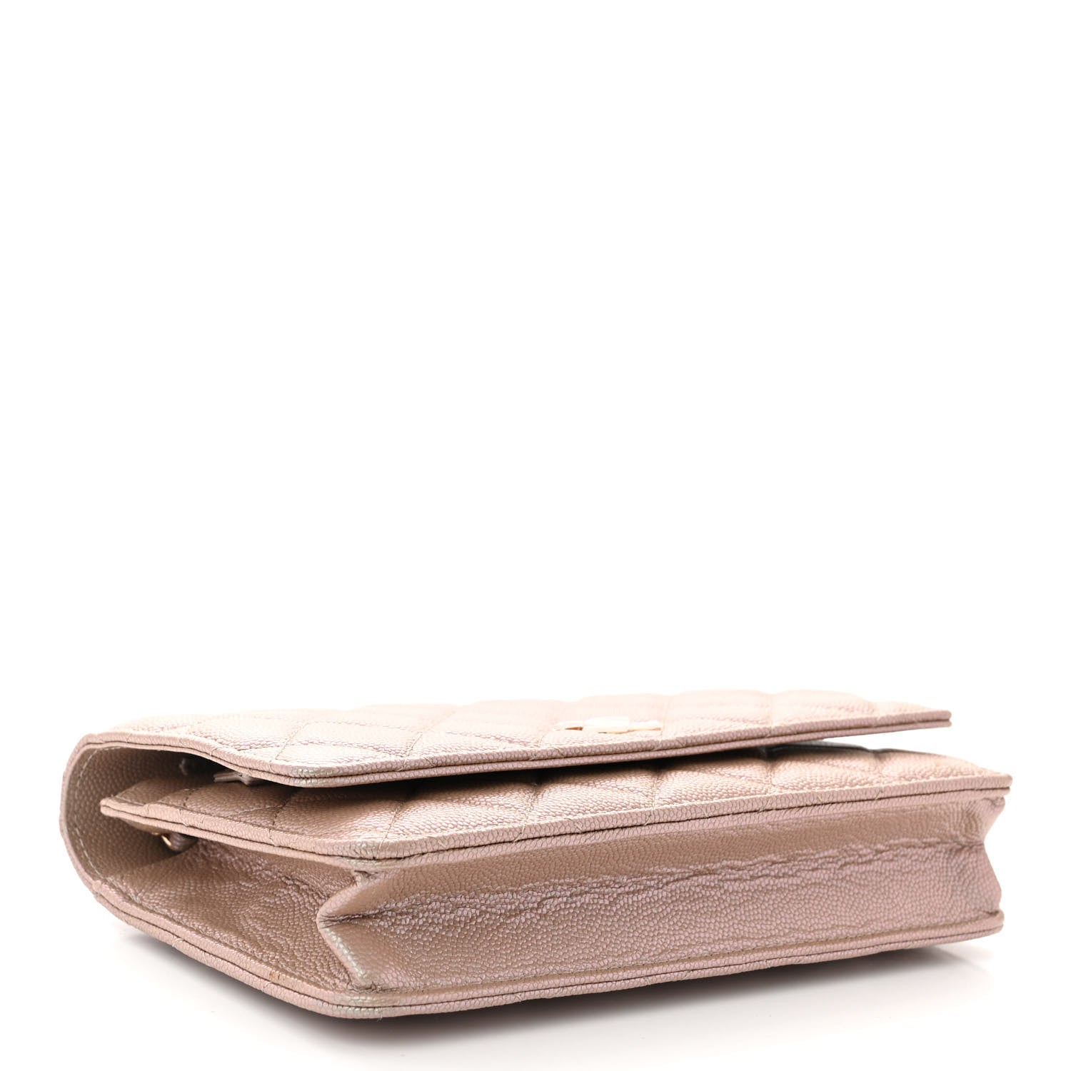Chanel Iridescent Caviar Quilted Wallet on Chain WOC Beige 4 of 13