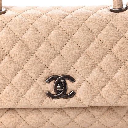 Chanel Caviar Quilted Small Coco Handle Flap Light Beige 10 of 10