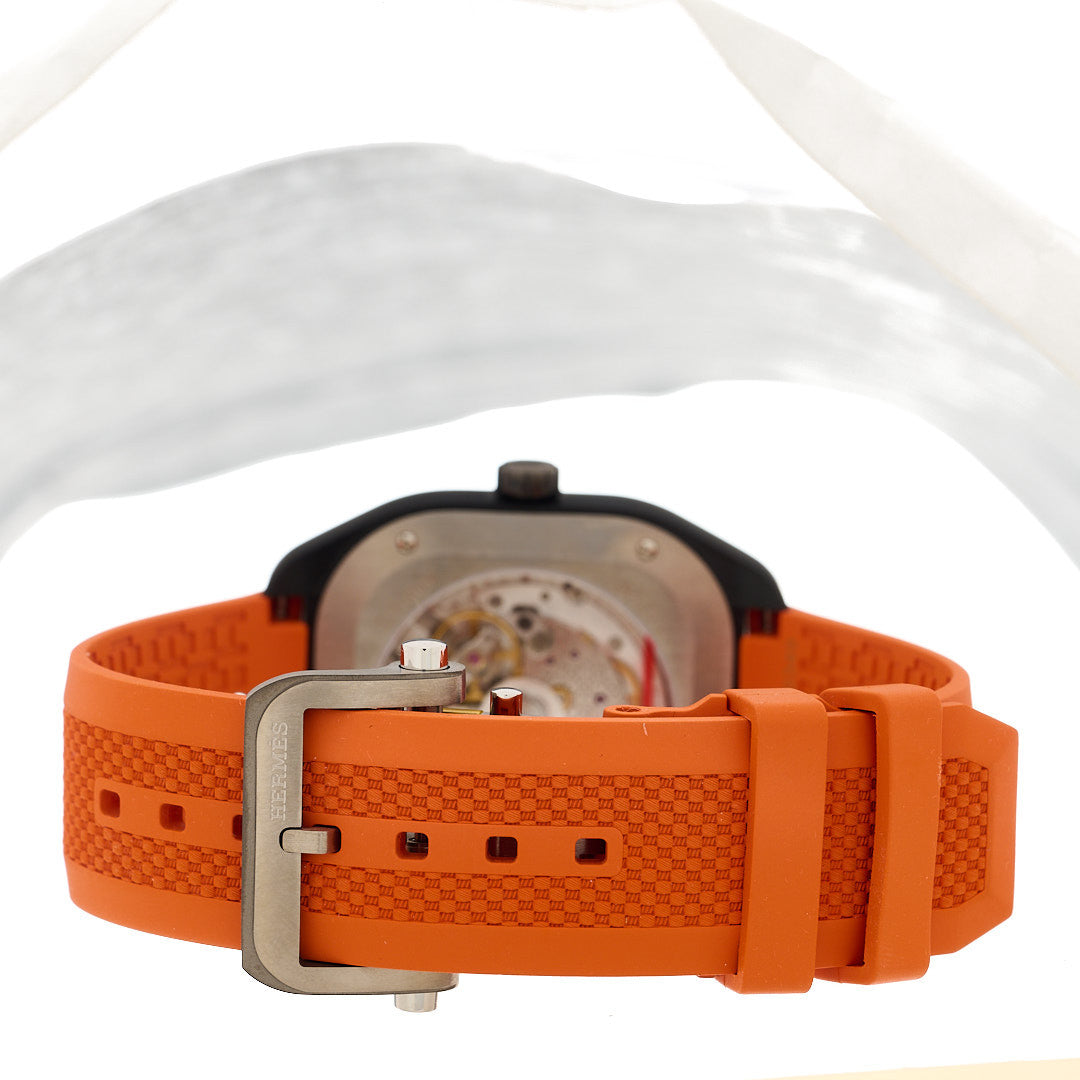 DLC Coated Titanium Rubber 39mm H08 Automatic Watch Orange
