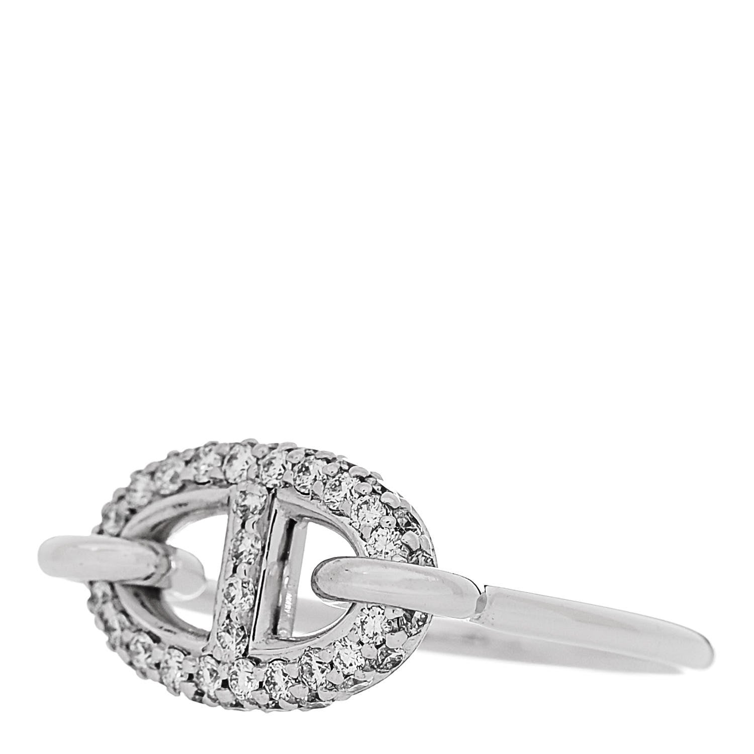 Hermes 18K White Gold Diamond New Farandole Ring 51 5.75 3 of 6