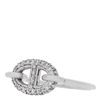 Hermes 18K White Gold Diamond New Farandole Ring 51 5.75 3 of 6