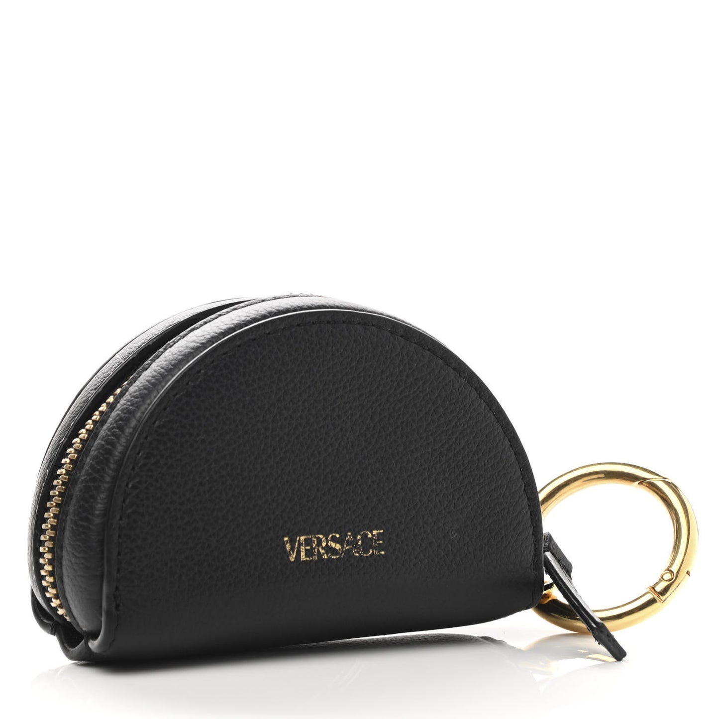 Calfskin Medusa Coin Pouch Black