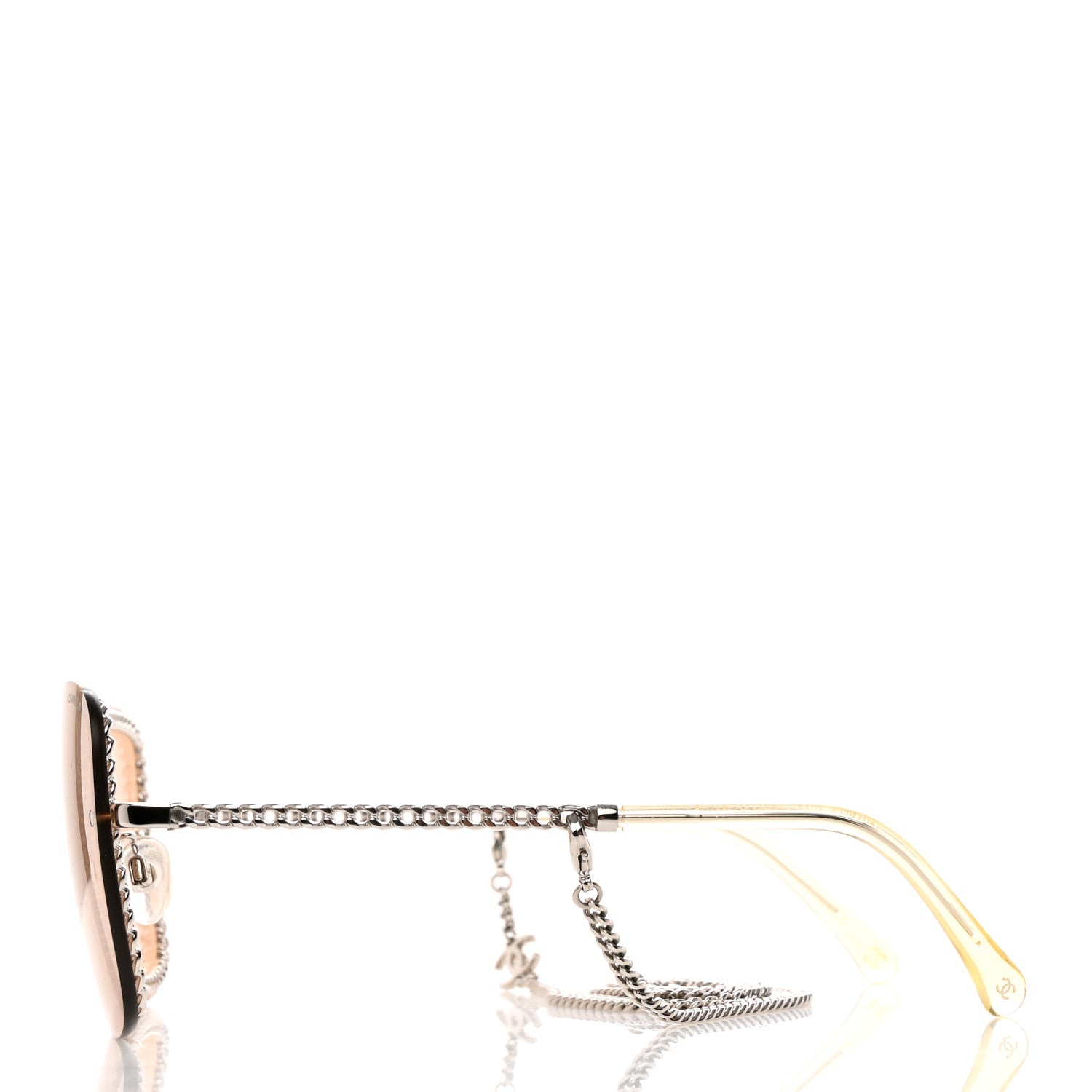 Chanel Metal Removable Chain Square Sunglasses 4244 Light Brown 4 of 7