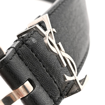 Saint Laurent Smooth Calfskin Monogram Cassandre Square Buckle Belt 95 38 Black 9 of 9