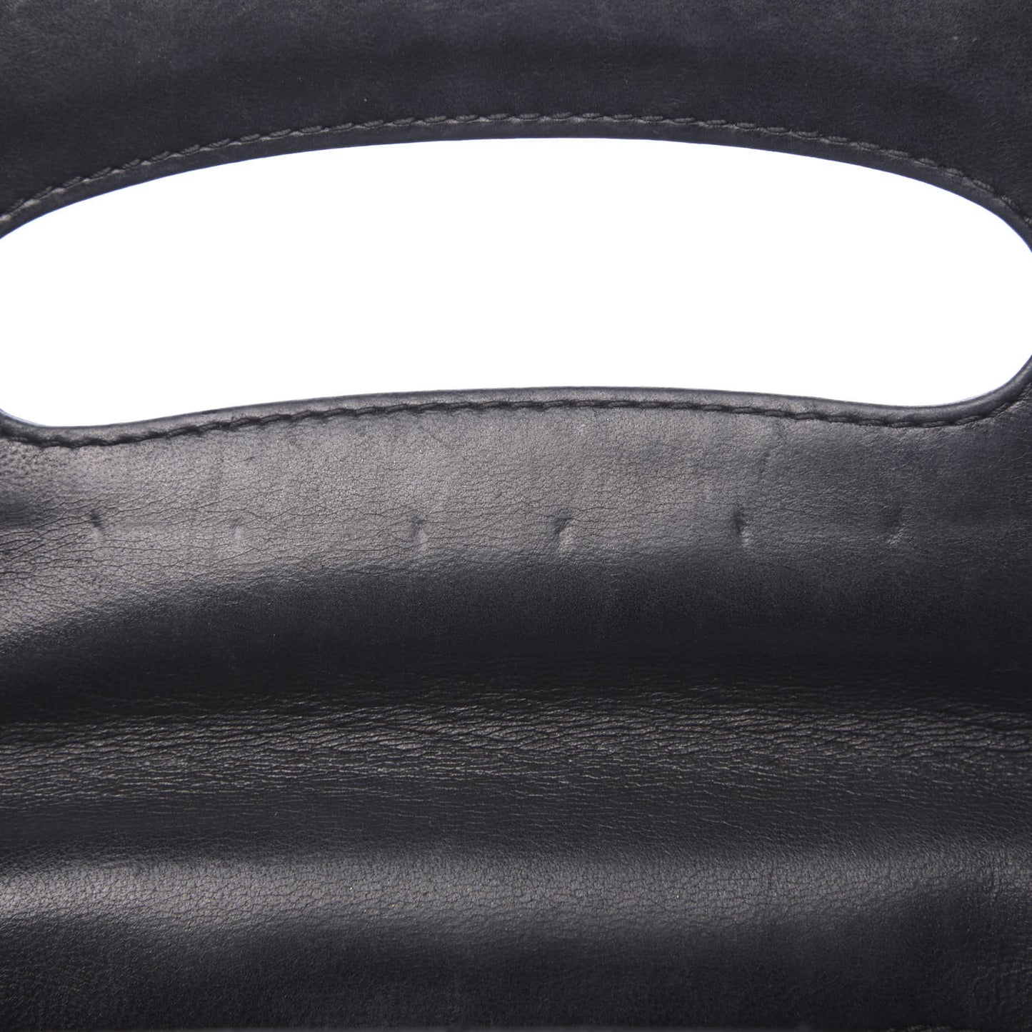 Lambskin Top Handle Logo Flap Black