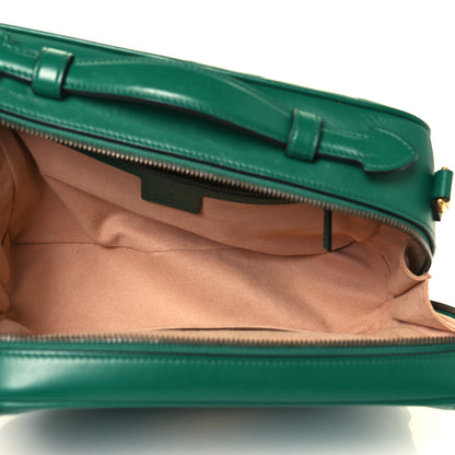 Gucci Calfskin Matelasse Sylvie Web Small GG Marmont Top Handle Shoulder Bag Emerald 7 of 18