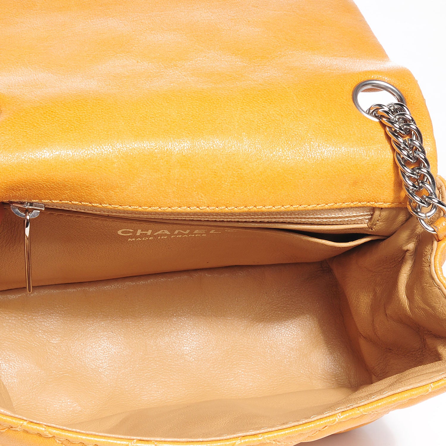 Chanel Glazed Lambskin Quilted Mini Bijoux Chain Square Flap Mango 8 of 8