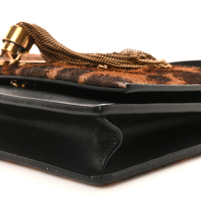 Saint Laurent Pony Hair Leopard Print Classic Monogram Kate Tassel Chain Wallet Black 9 of 10